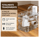 Fonte de Água Automática Transparente 1,5L para Gatos e Cães Pequenos Silenciosa com Filtro
