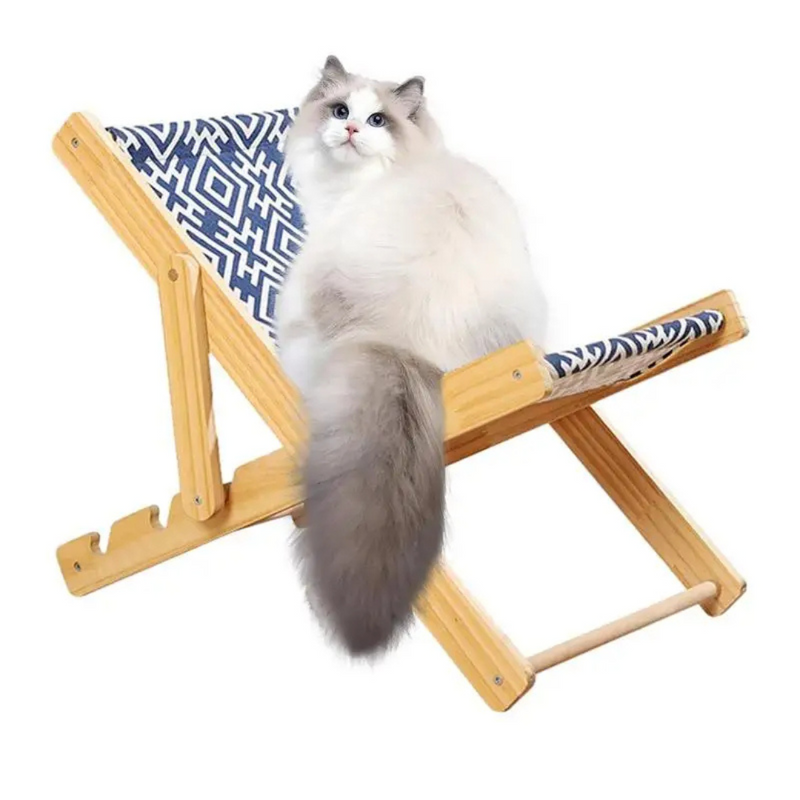 Espreguiçadeira para Gatos Cadeira Arranhador de Madeira