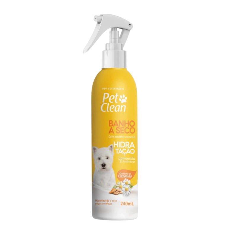 Banho a Seco Hidratação Pet Clean 240 ml para Cães e Gatos