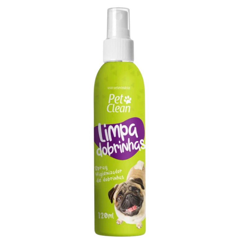 Limpa Dobrinhas Spray higienizador Pet Clean 120 ml para Cães
