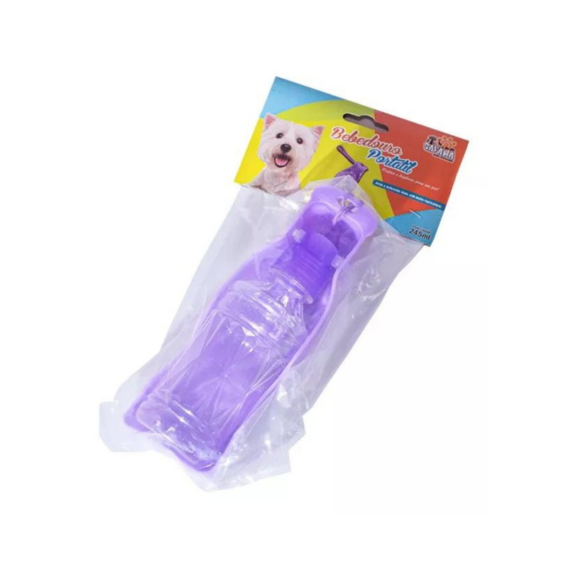 Bebedouro Portátil Para Pet Drinker 450ml Roxo Savana Pet